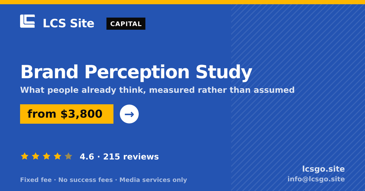 Brand Perception Study — from $3,800, rated 4.6/5 across 215 reviews. LCS Site.