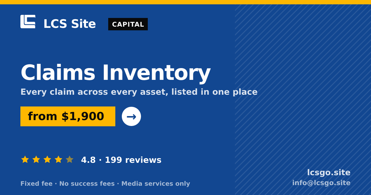 Claims Inventory — from $1,900, rated 4.8/5 across 199 reviews. LCS Site.