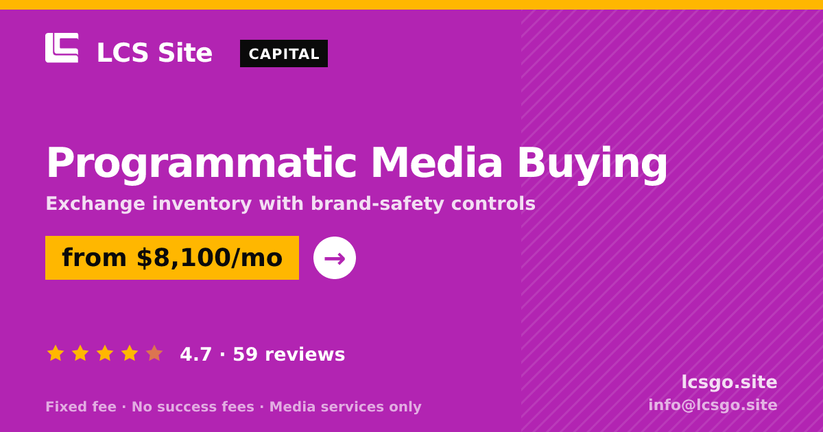 Programmatic Media Buying — from $8,100/mo, rated 4.7/5 across 59 reviews. LCS Site.